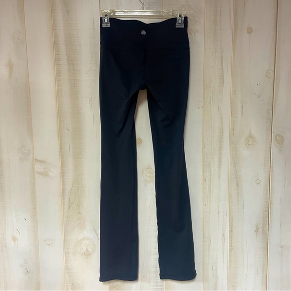 Athleta Black Yoga Textured Pants Stripe Sz XS - Picture 2 of 8